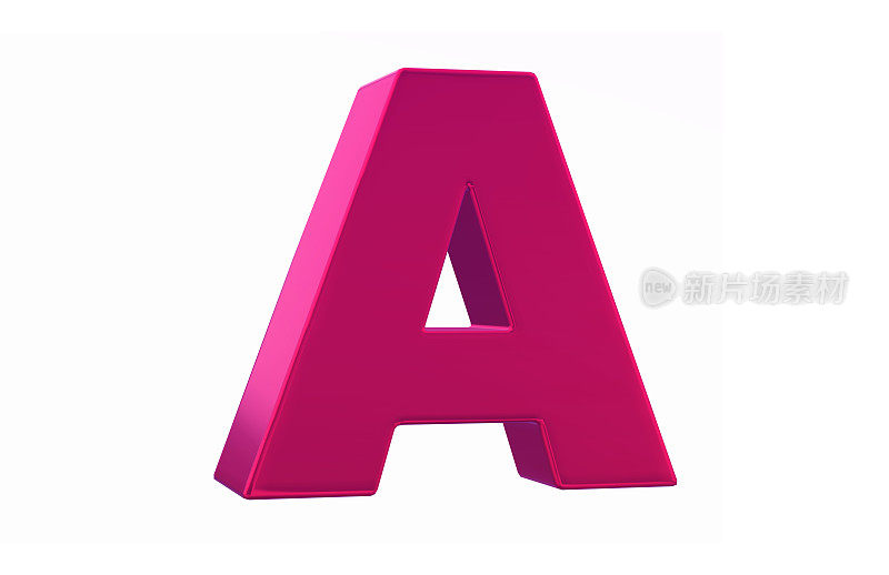 粉色字母A - 3D渲染